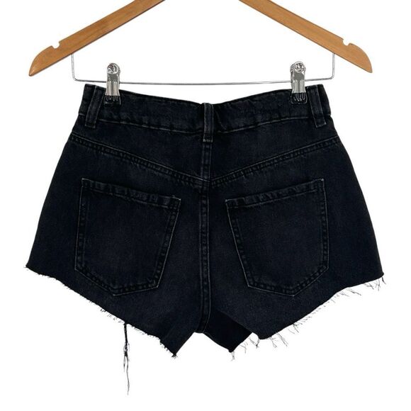 Garage festival denim shorts in black distressed size 0 - Picture 4 of 8
